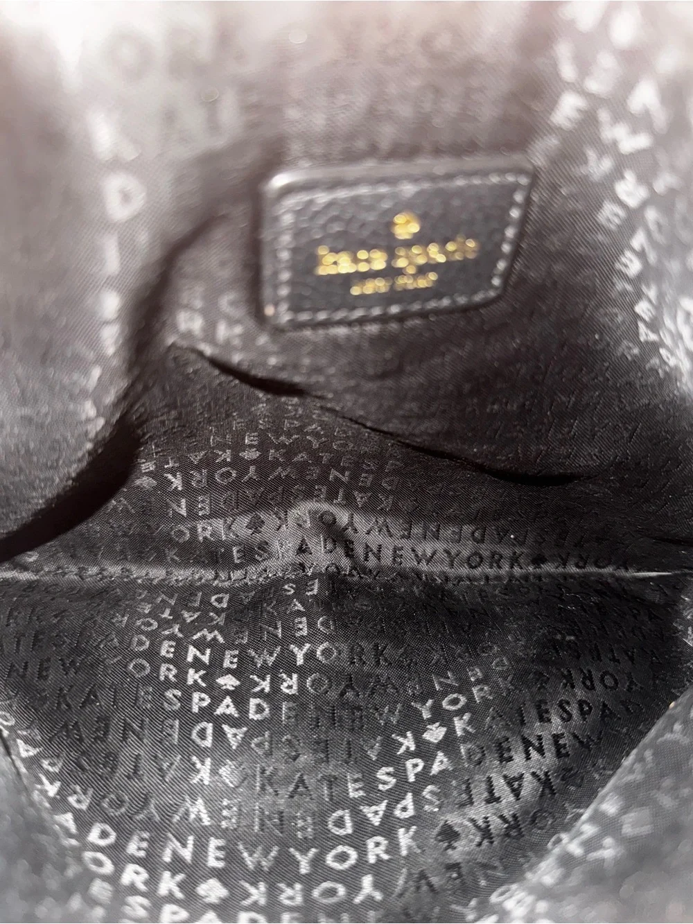 Kate Spade New York Black Pebbled Leather Crossbody Bag Adjustable Strap